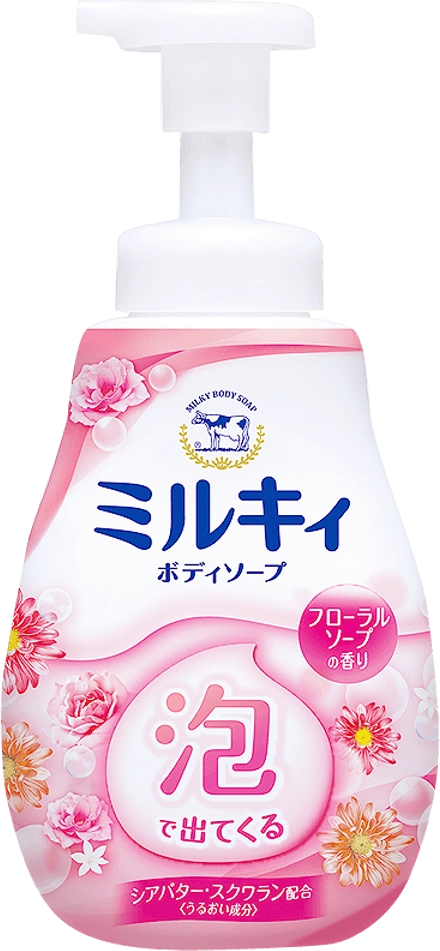 Увлажняющее мыло пенка для тела с цветочным ароматом - COW Milky Foam Gentle Soap, 600 мл - фото N1