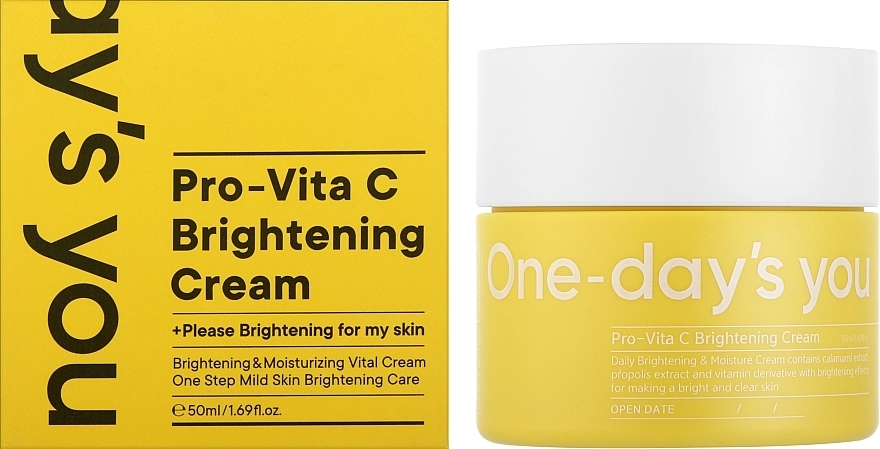 Осветляющий крем для лица с витамином C - One-Day's You Vita-C Brightening Cream, 50 мл - фото N2