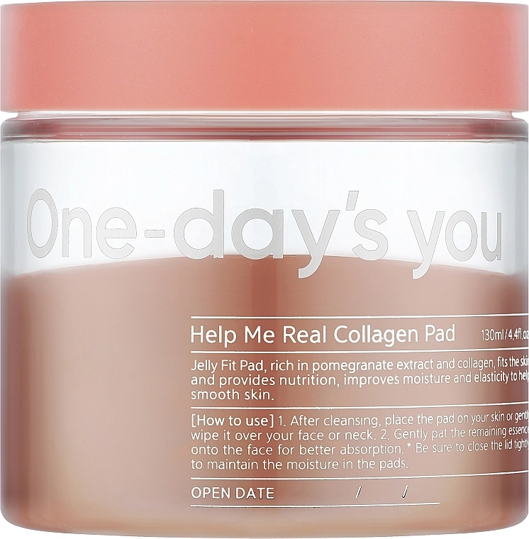 Тонер-диски для лица с коллагеном - One-Day's You Help Me Real Collagen Pad, 70 шт - фото N1