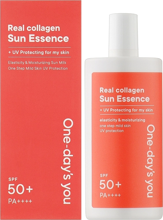 Сонцезахисна есенція з колагеном - One-Day's You Real Collagen Sun Essence SPF 50+ PA++++, 55 мл - фото N2