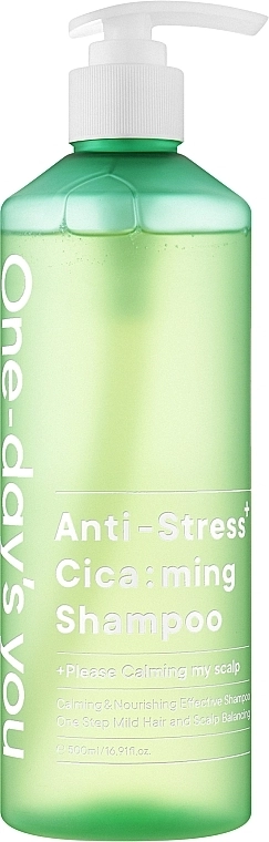 Успокаивающий шампунь для волос с центелой - One-Day's You Anti-Stress Cica:ming Shampool, 500 мл - фото N1