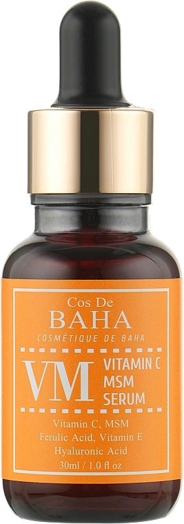Антиоксидантная сыворотка с витамином C для сияния кожи - Cos De Baha VM Vitamin C MSM Serum, 30 мл - фото N1