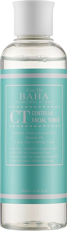 Відновлюючий тонер для обличчя з центелою - Cos De Baha Centella Facial Toner, 200 мл - фото N1