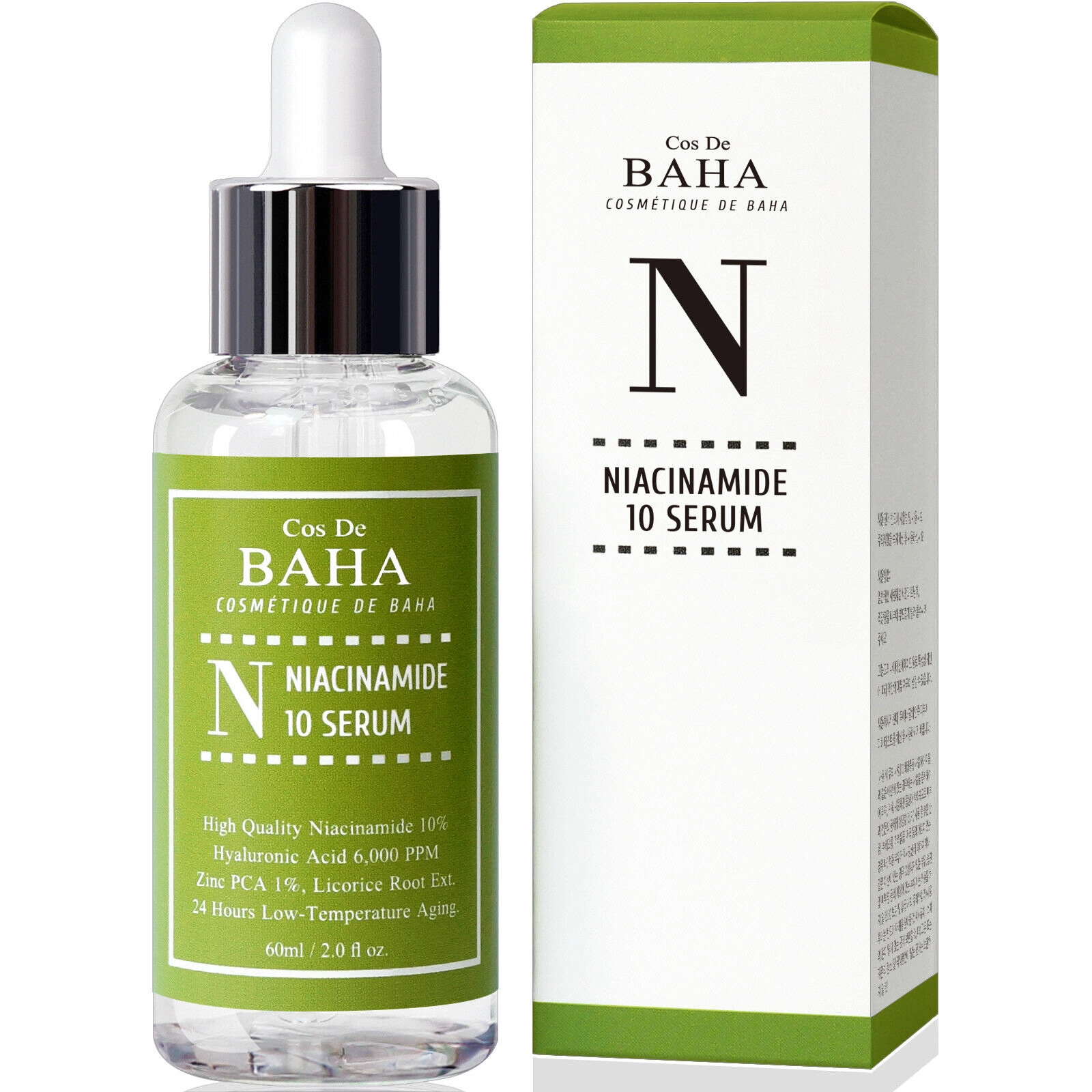 Сыворотка для жирной и проблемной кожи с ниацинамидом 10% и цинком 1% - Cos De Baha N Niacinamide 10 Serum with Zinc, 60 мл - фото N2