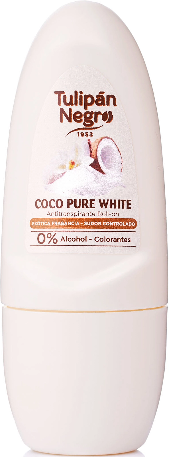 Дезодорант кульковий "Білий кокос" - Tulipan Negro White Coconut Deo Roll On, 50 мл - фото N1