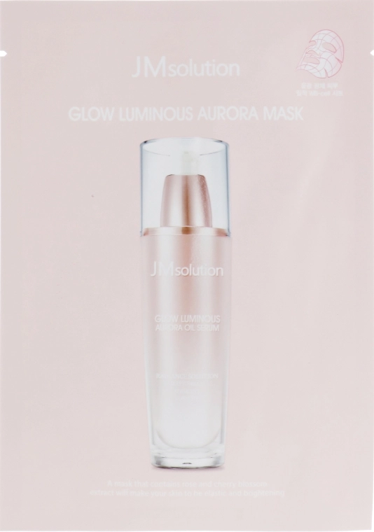 Тканевая маска для лица с жемчугом и розой - JMsolution Glow Luminous Aurora Mask, 30 мл, 10 шт - фото N2