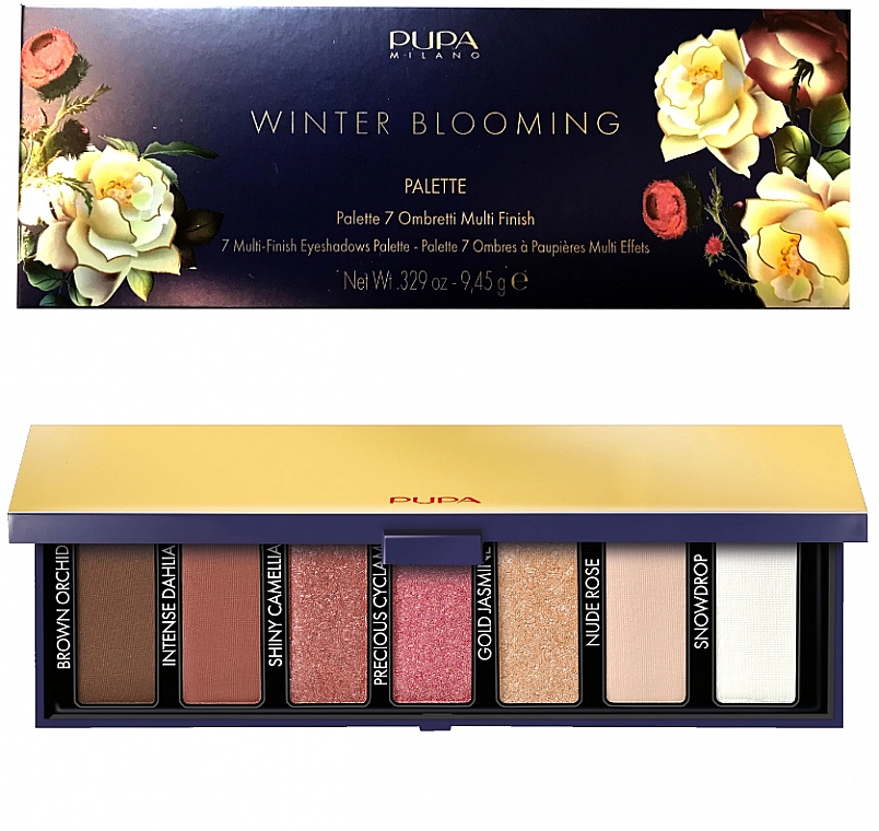 Палетка теней для век - Pupa Winter Blooming 7 Multi Eyeshadow Palette, 001 9.45 г - фото N1