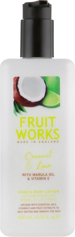 Лосьйон для рук і тіла "Кокос та лайм" - Grace Cole Fruit Works Hand & Body Lotion Coconut & Lime, 500 мл - фото N1