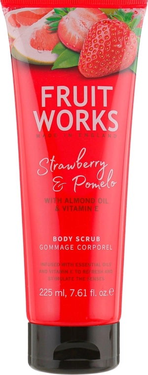 Скраб для тіла "Полуниця та помело" - Grace Cole Fruit Works Body Scrub Strawberry & Pomelo, 225 мл - фото N1