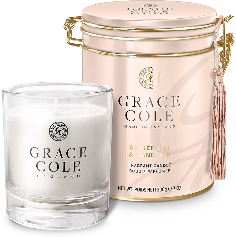 Ароматизована свічка "Імбірна лілія та мандарин" - Grace Cole Boutique Ginger Lily & Mandarin Fragrant Candle, 200 г - фото N1