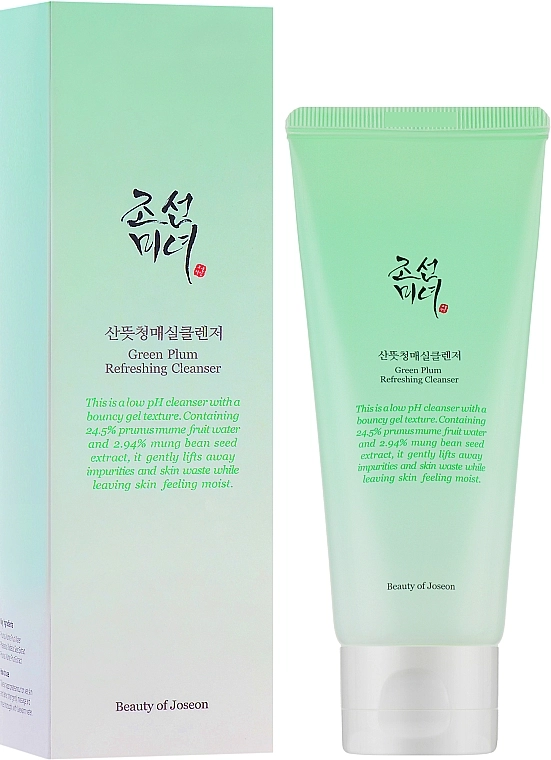 Очищающий гель для умывания с зелёной сливой - Beauty Of Joseon Green Plum Refreshing Cleanser, 100 мл - фото N2