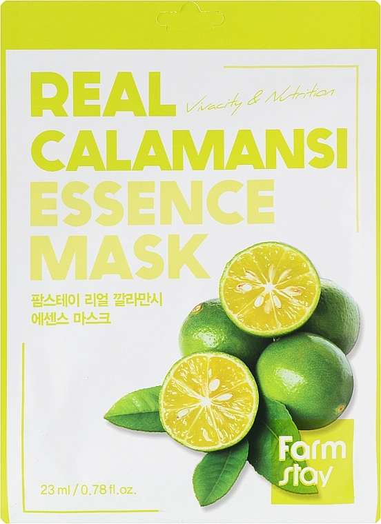 Тканинна маска для обличчя з екстрактом каламансі - FarmStay Real Calamansi Essence Mask, 23 мл, 1 шт - фото N1