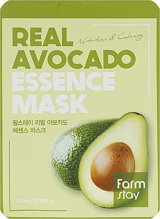Тканевая маска для лица с экстрактом авокадо - FarmStay Real Avocado Essence Mask, 23 мл, 1 шт - фото N1