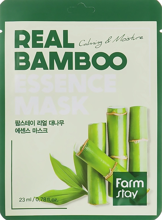 Тканевая маска для лица с экстрактом бамбука - FarmStay Real Bamboo Essence Mask, 23 мл, 1 шт - фото N1