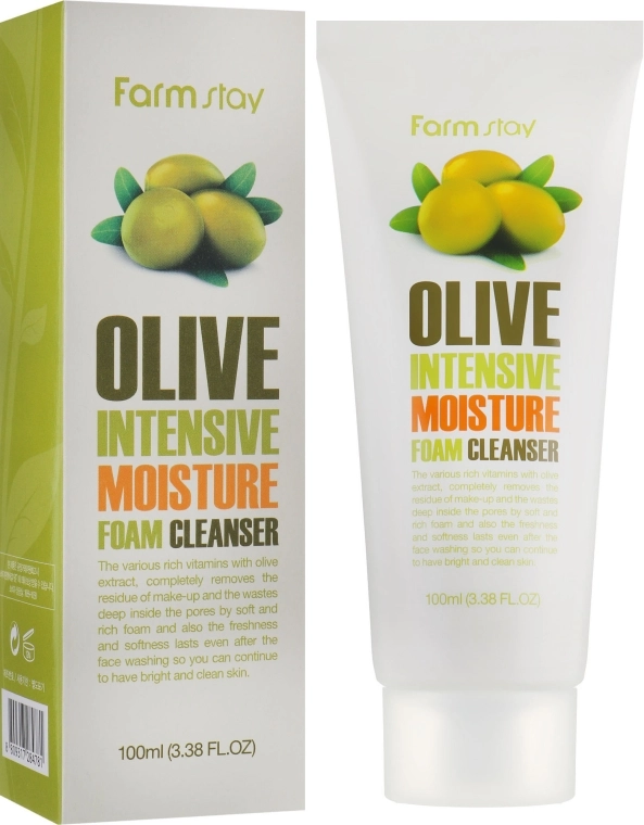 Пінка для вмивання з екстрактом оливи - FarmStay Olive Intensive Moisture Foam Cleanser, 100 мл - фото N1