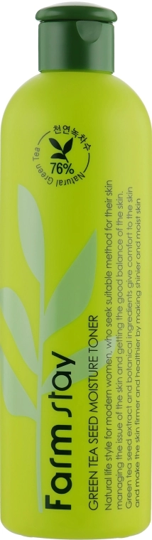 Очищуючий тонер для обличчя з насінням зеленого чаю - FarmStay Green Tea Seed Moisture Toner, 300 мл - фото N1