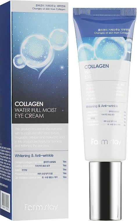 Увлажняющий крем для кожи вокруг глаз с коллагеном - FarmStay Collagen Water Full Moist Eye Cream, 50 мл - фото N1