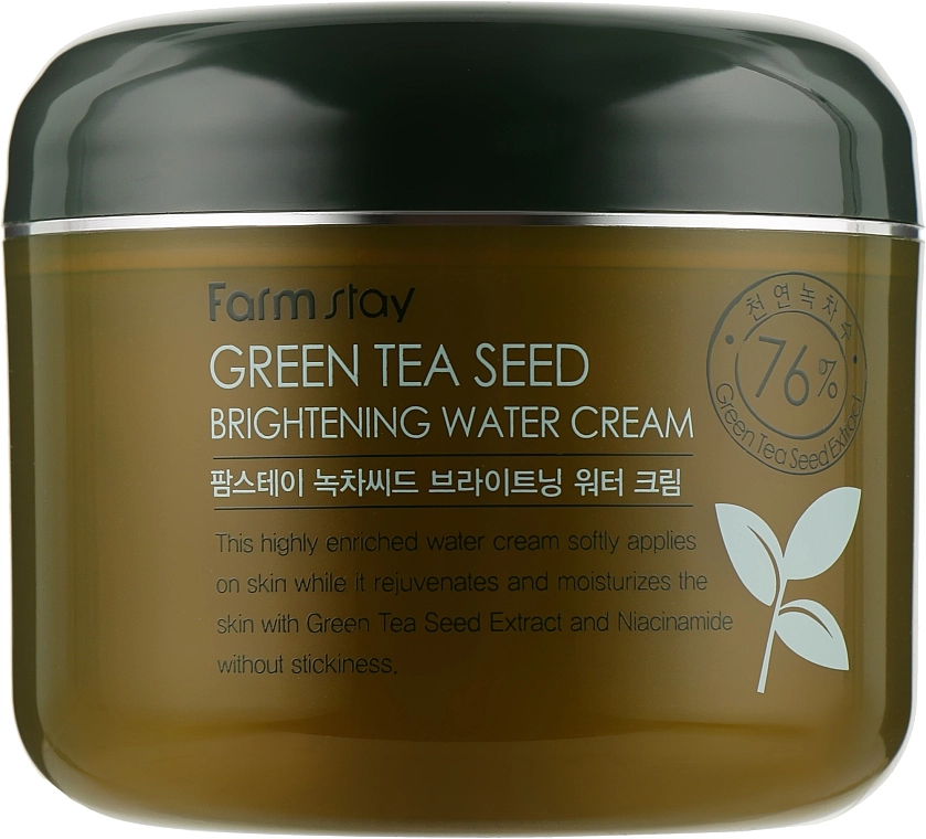Освітлюючий крем із зеленим чаєм - FarmStay Green Tea Seed Whitening Water Cream, 100 мл - фото N1