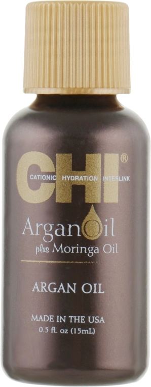 Відновлююча олія для волосся - CHI Argan Oil Plus Moringa Oil, міні, 15 мл - фото N1