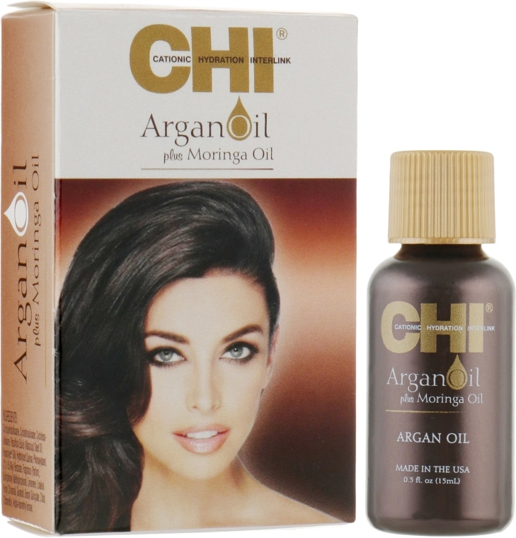Восстанавливающее масло для волос - CHI Argan Oil Plus Moringa Oil, мини, 15 мл - фото N4