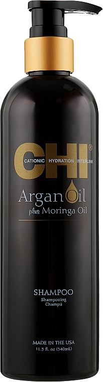 Відновлюючий шампунь - CHI Argan Oil Plus Moringa Oil Shampoo, 340 мл - фото N1