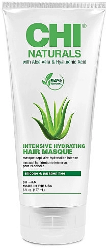 Інтенсивно зволожуюча маска для волосся - CHI Naturals With Aloe Vera Intensive Hydrating Hair Masque, 177 мл - фото N1