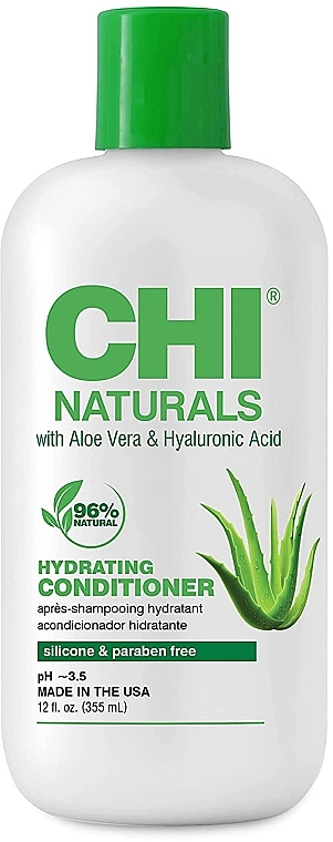 М'який безсульфатний кондиціонер для всіх типів волосся - CHI Naturals With Aloe Vera Hydrating Conditioner, 355 мл - фото N1