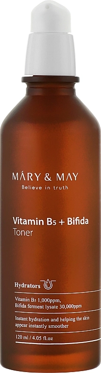 Тонер з біфідобактеріями та вітаміном B5 - Mary & May Vitamine В5+ Bifida Toner, 120 мл - фото N1