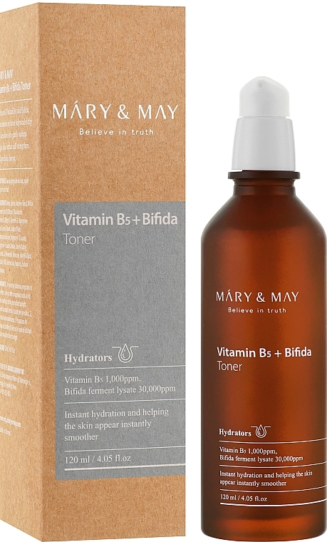 Тонер с бифидобактериями и витамином B5 - Mary & May Vitamine В5+ Bifida Toner, 120 мл - фото N2