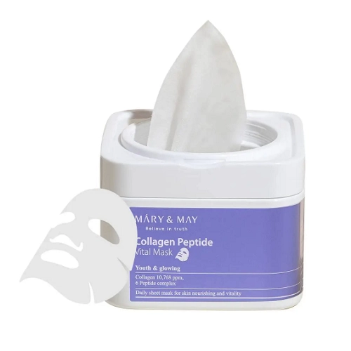 Тканинні маски з колагеном та пептидами - Mary & May Collagen Peptide Vital Mask, 30 шт - фото N3