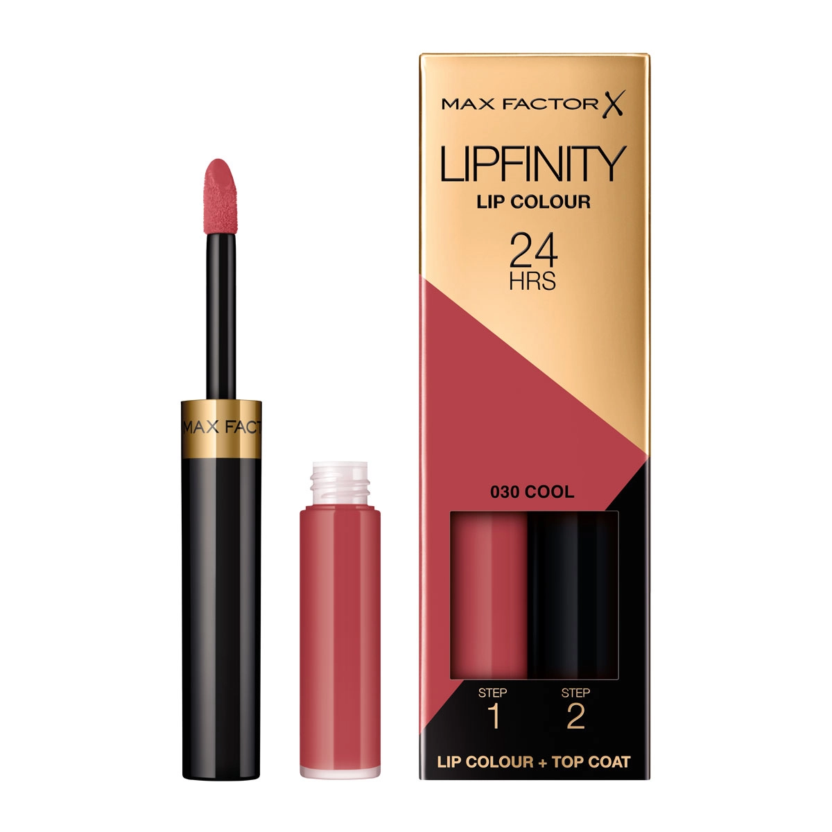 Стойкая жидкая помада и увлажняющий бальзам - Max Factor Lipfinity Lip Colour, 030 Cool, 2.3 мл + 1.9 мл - фото N1