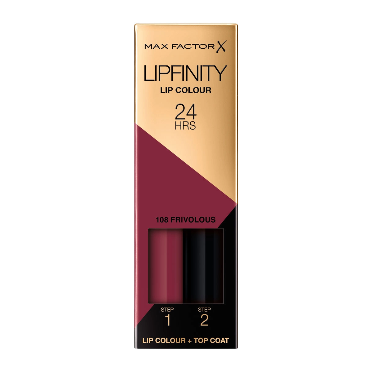 Стойкая жидкая помада и увлажняющий бальзам - Max Factor Lipfinity Lip Colour, 108 Frivolous, 2.3 мл + 1.9 мл - фото N2