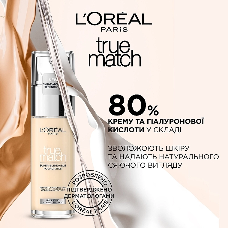 Тональный крем - L'Oreal Professionnel True Match Super Blendable Foundation, 1.D/1.W Golden Ivory, 30 мл - фото N9