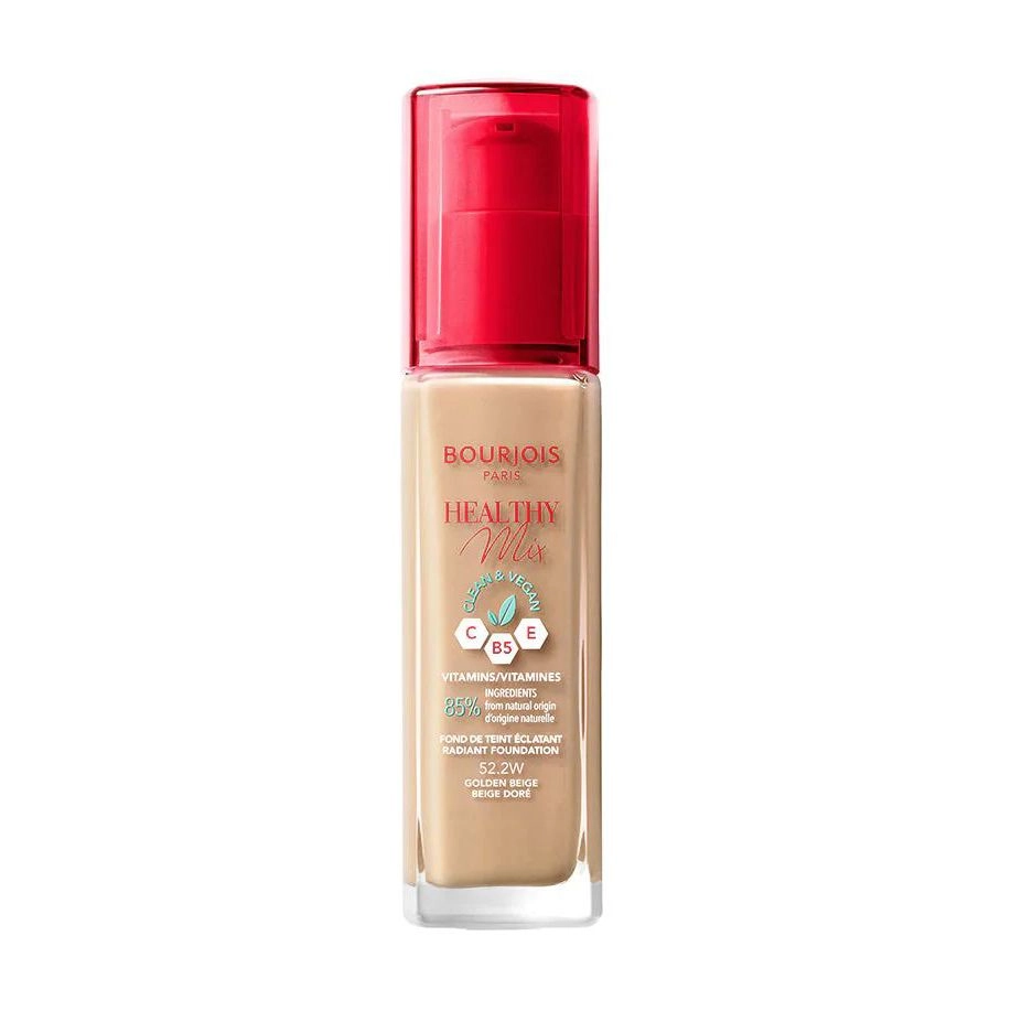 Зволожуюча тональна основа для обличчя - Bourjois Healthy Mix Clean & Vegan, 52.2W Golden Beige, 30 мл - фото N1