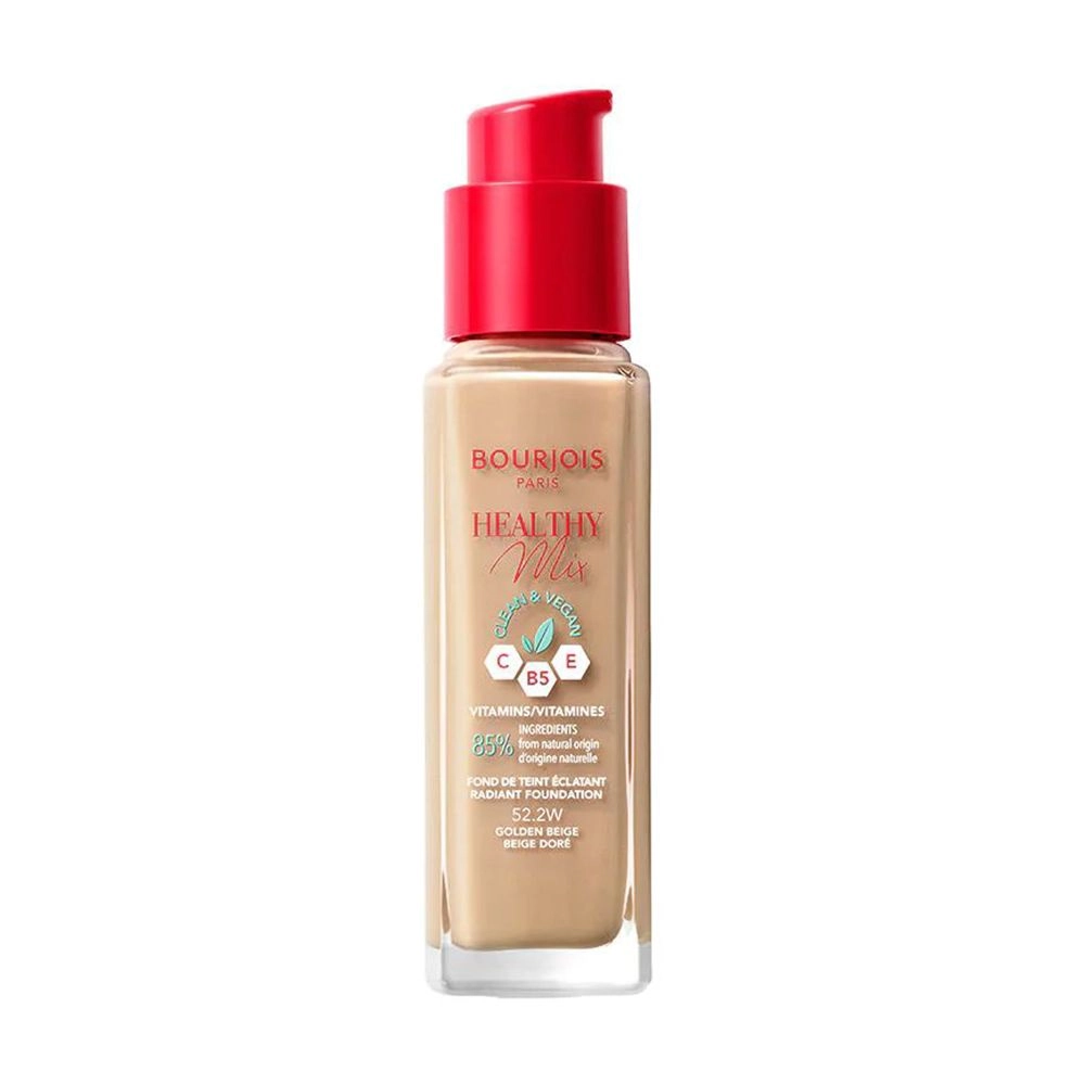 Увлажняющая тональная основа для лица - Bourjois Healthy Mix Clean & Vegan, 52.2W Golden Beige, 30 мл - фото N2