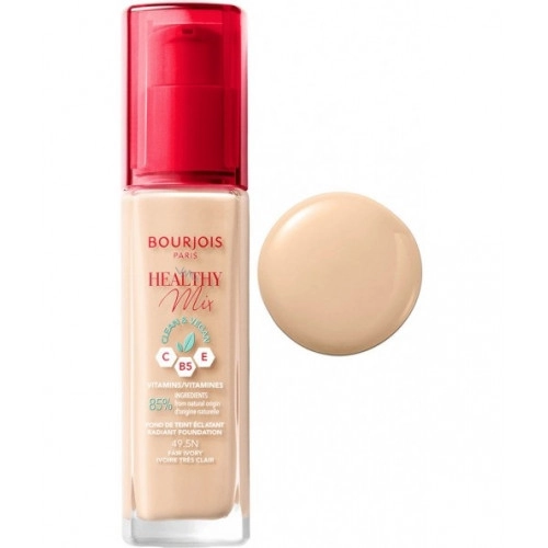 Зволожуюча тональна основа для обличчя - Bourjois Healthy Mix Clean & Vegan, 49.5N Fair Ivory, 30 мл - фото N3