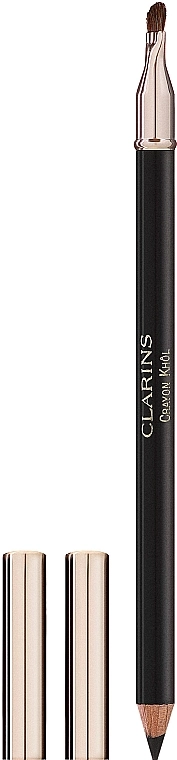 Олівець для очей з пензликом - Clarins Crayon Khol Long-Lasting Eye Pencil With Brush, 01 Carbon Black, 1.05 г - фото N1
