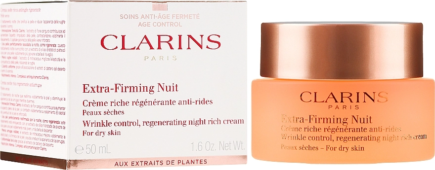 Укрепляющий ночной крем для сухой кожи - Clarins Extra-Firming Nuit Night Rich Cream, 50 мл - фото N1