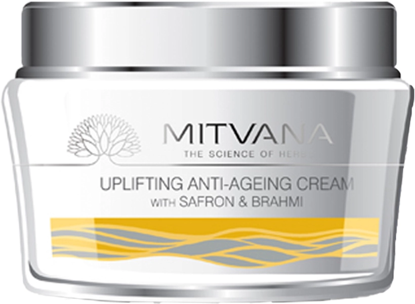 Крем для обличчя антивіковий з шафраном та брахмі. - Mitvana Uplifting Anti-Ageing Cream with Saffron & Brahmi, 50 мл - фото N2