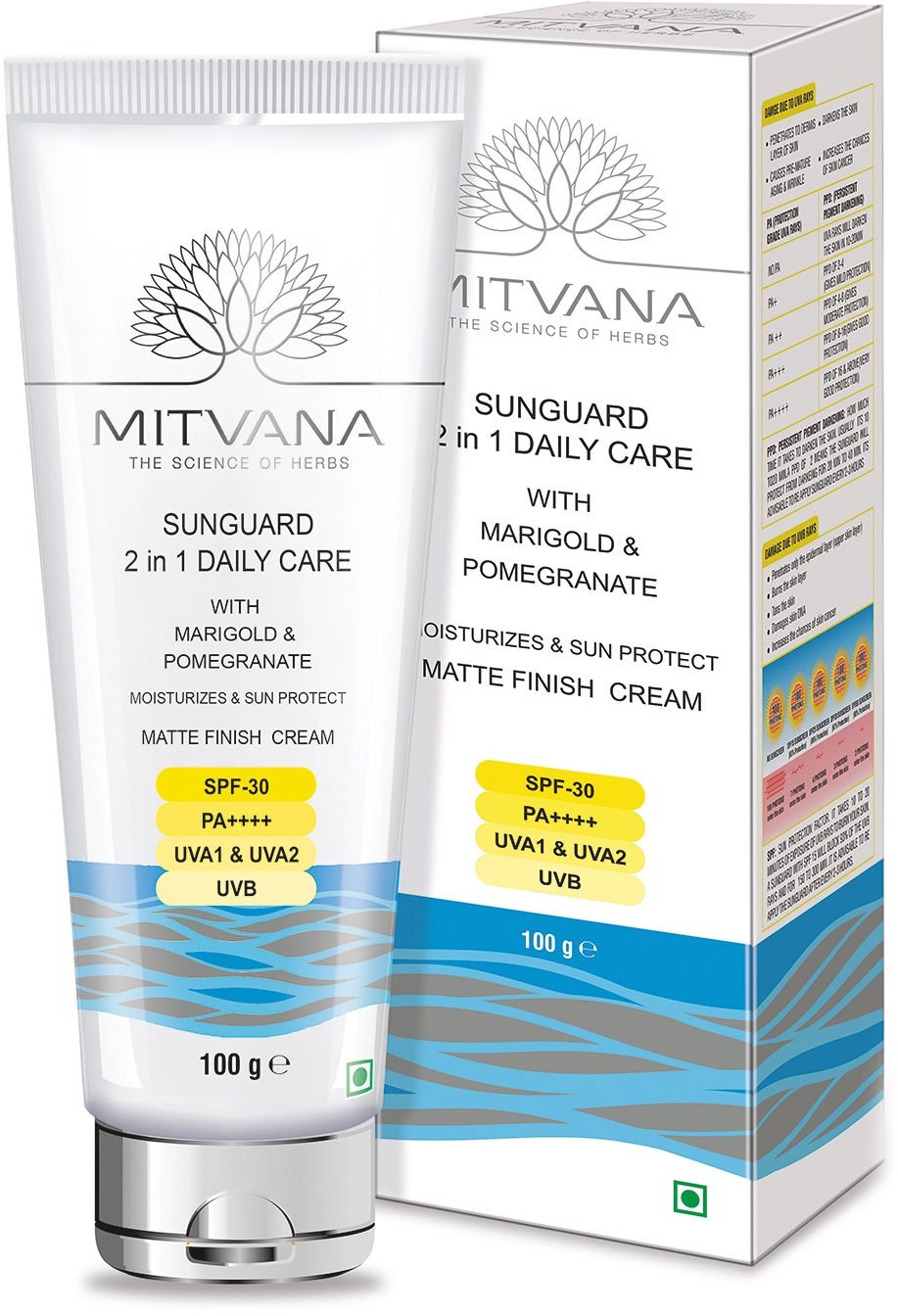 Сонцезахисний крем 2в1 для щоденного догляду - Mitvana Sunguard 2in1 Daily Care SPF 30 PA++++, 100 мл - фото N1