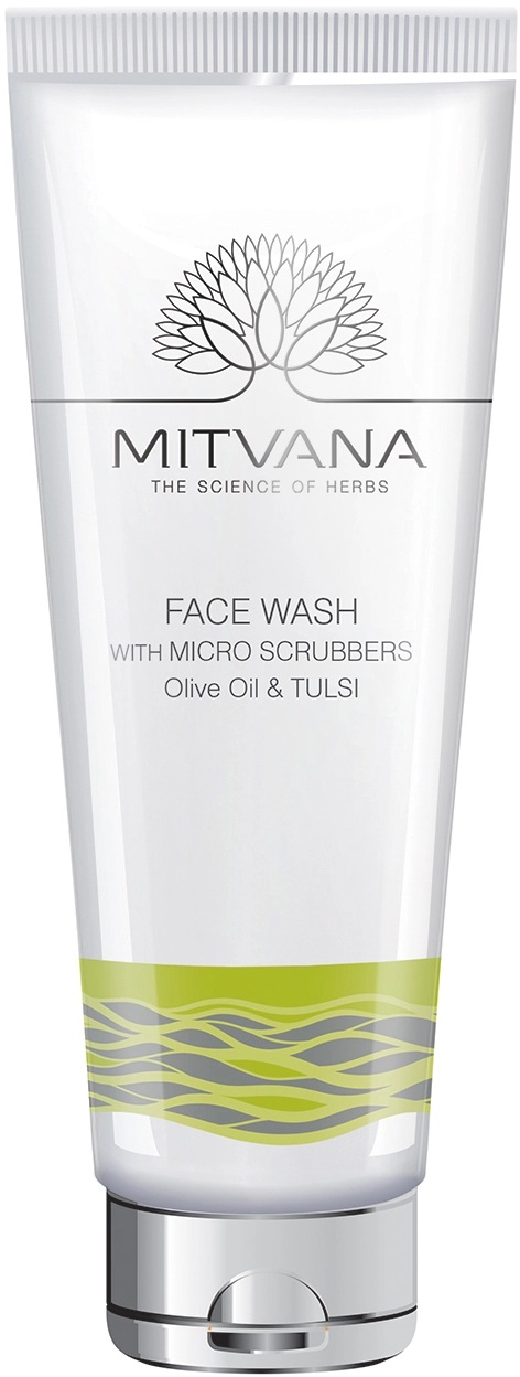 Средство для умывания лица с микроскрабированием - Mitvana Face Wash With Microscrubbers, Olive Oil & Tulsi, 50 мл - фото N1