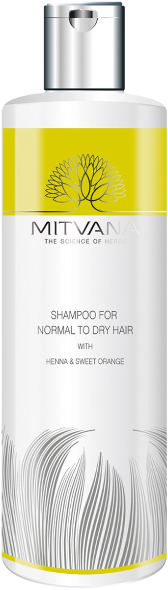 Шампунь для нормальных и сухих волос со сладким апельсином и хной - Mitvana Shampoo For Normal To Dry Hair with Henna & Sweet Orange, 200 мл - фото N1
