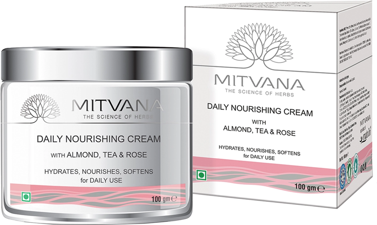 Крем для лица питательный - Mitvana Daily Nourishing Cream with Almond,Tea & Rose, 100 мл - фото N1