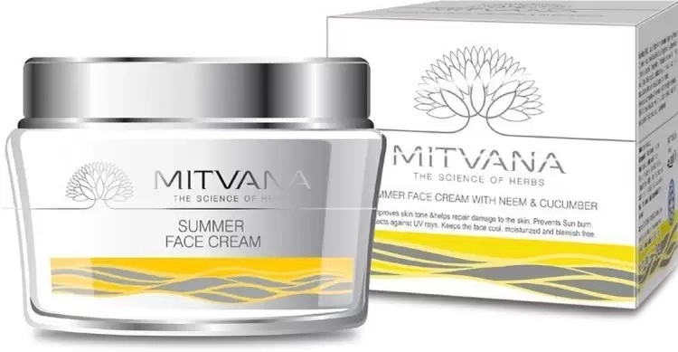 Зволожуючий та охолоджуючий літній крем для обличчя з німом та огірком - Mitvana Summer Face Cream With Neem & Cucumber, 50 мл - фото N1