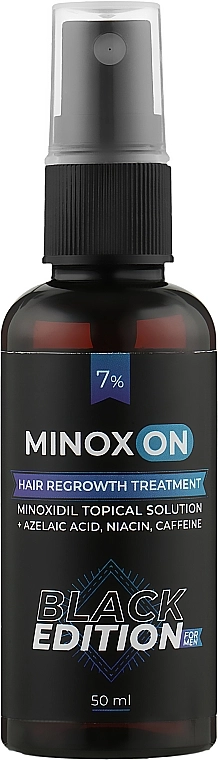 Лосьон мужской для роста волос 7% - MINOXON Black Edition For Men Hair Regrowht Treatment Minoxidil, 50 мл - фото N1