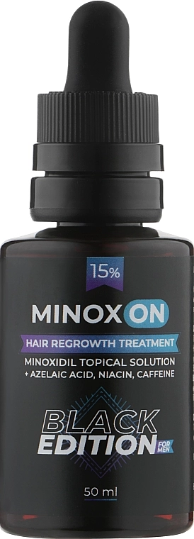 Лосьйон чоловічий для росту волосся 15% - MINOXON Hair Regrowth Treatment Minoxidil Topical Solution Black Edition 15%, 50 мл - фото N1