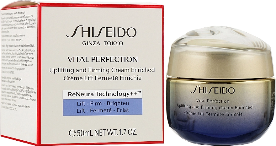 Подтягивающий и укрепляющий крем - Shiseido Vital Perfection Uplifting & Firming Cream Enriched, 50 мл - фото N2