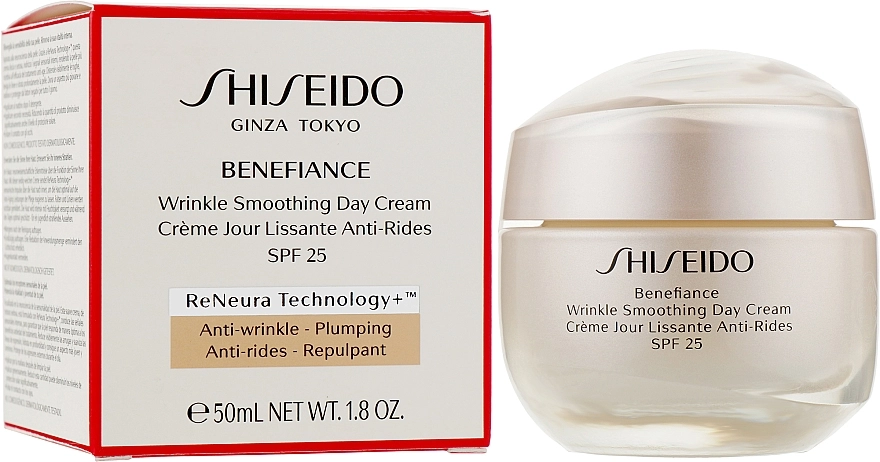 Денний крем, що розгладжує зморшки - Shiseido Benefiance Wrinkle Smoothing Cream SPF 25, 50 мл - фото N2