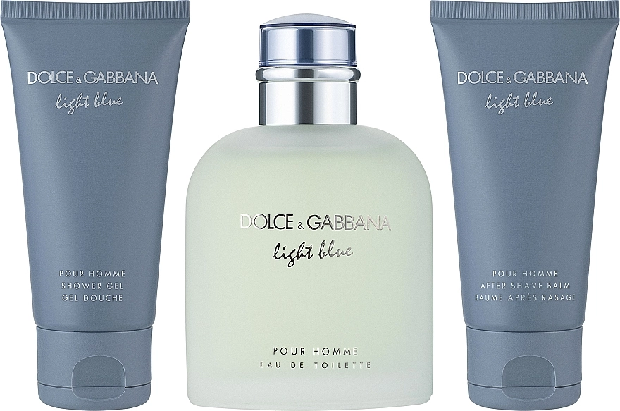 Набор - Dolce & Gabbana Light Blue Pour Homme, туалетная вода + гель для душа + бальзам после бритья - фото N4