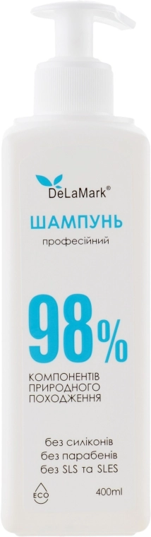 Delamark Професійний шампунь для волосся 98% компонентів природного походження, 400 мл - фото N1